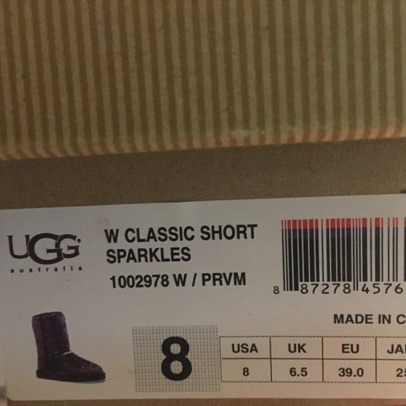 UGG AUSTRALIA WOMEN CLASSIC SHORT BOOTS SPARKLES - Picture 5 of 5